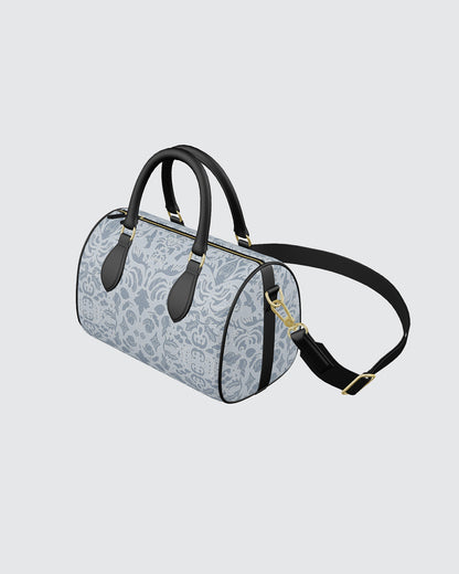 Handbag - Mini Duffle Pale Blue Damask