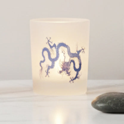 Three Dragon Glass Tea Light Holders