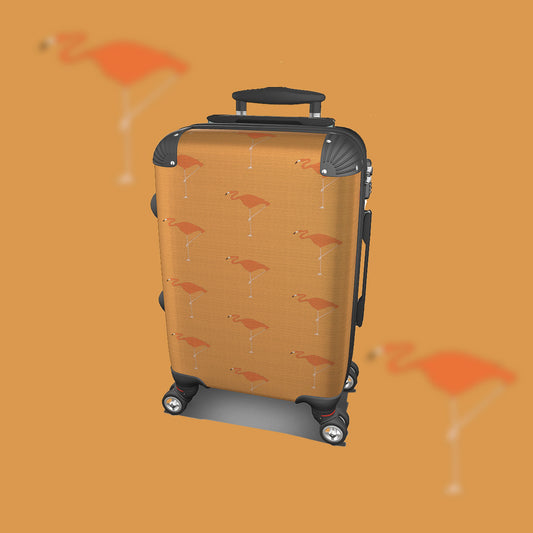 Suitcase - Cabin 55cm and 45cm - Flamingos on Orange