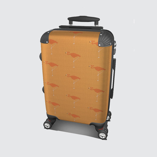 Suitcase - Cabin 55cm and 45cm - Flamingos on Orange