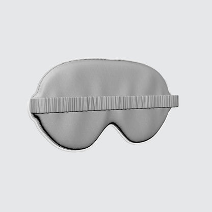 Silk Eye Mask - Grey with White Foliage