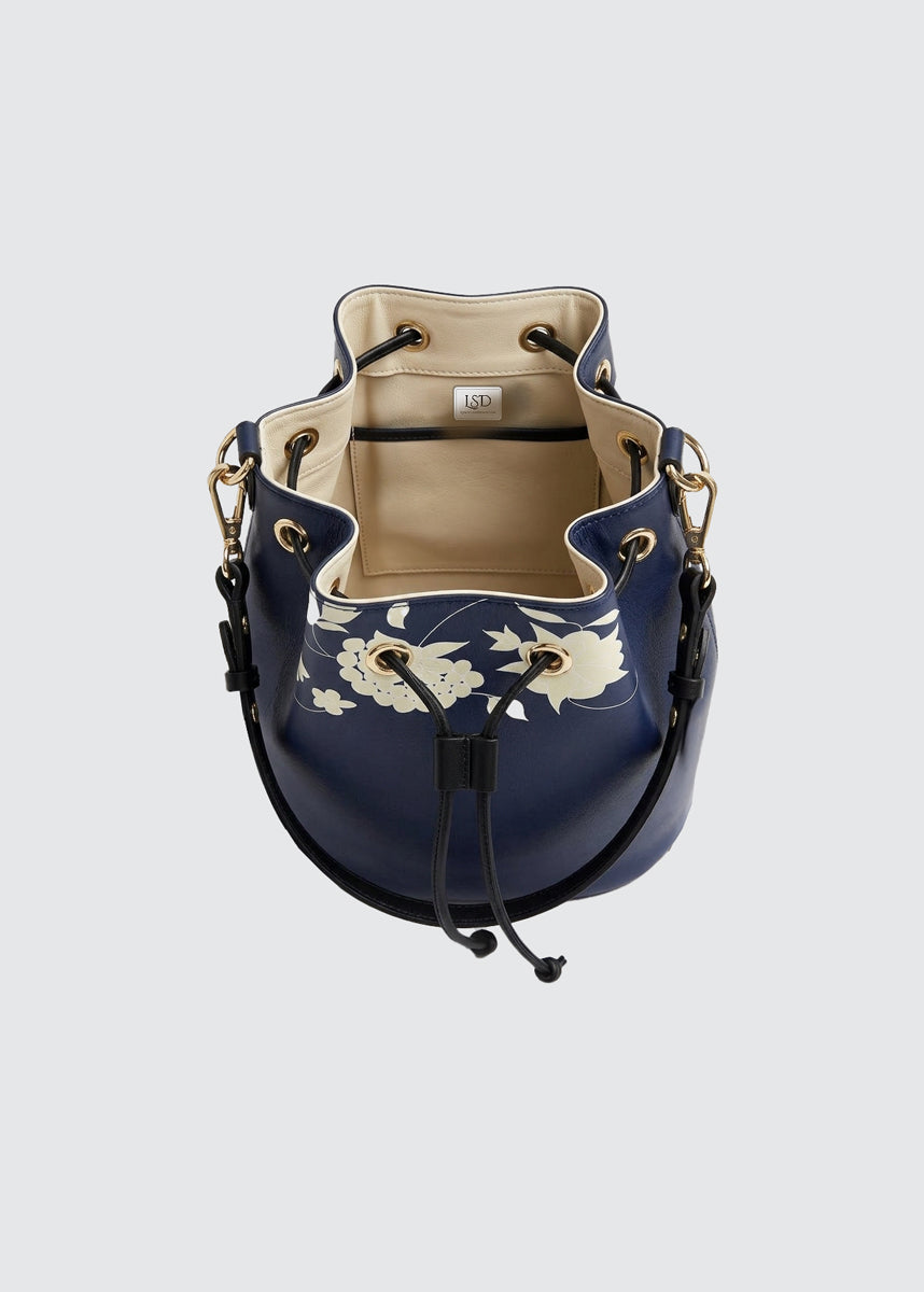 Handbag - Navy Leather Bucket