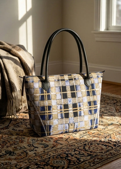 Handbag - Canvas Tartan Tote