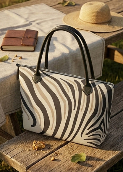 Handbag - Canvas Zebra Tote