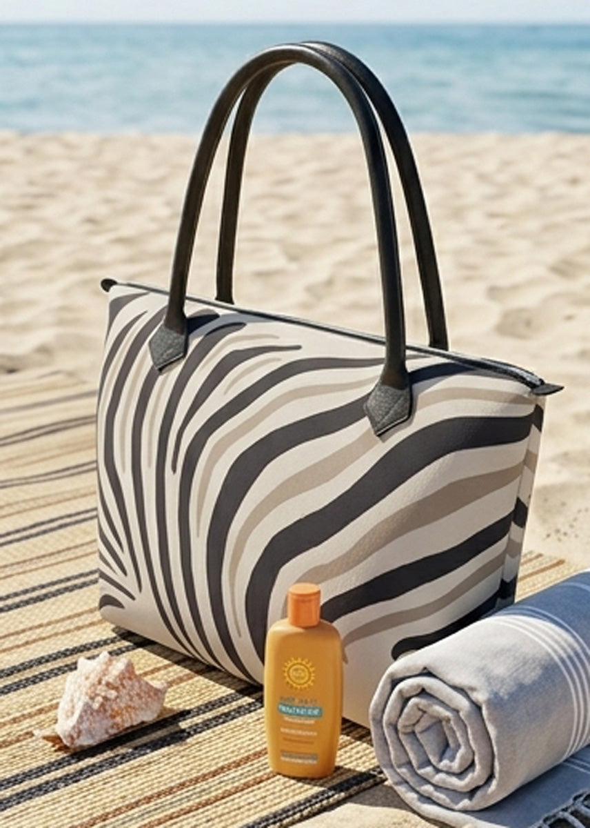 Handbag - Canvas Zebra Tote