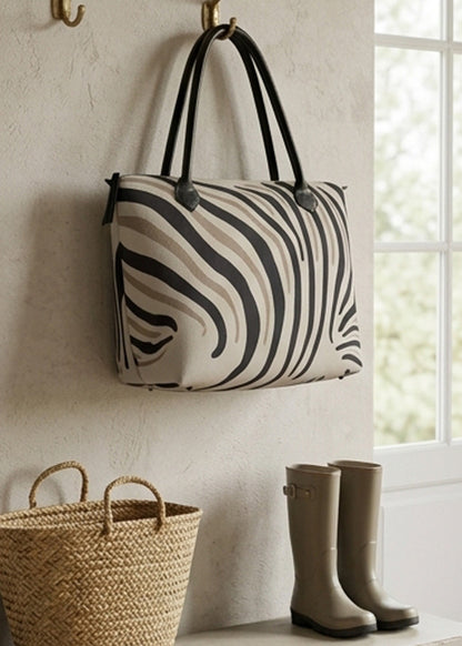 Handbag - Canvas Zebra Tote