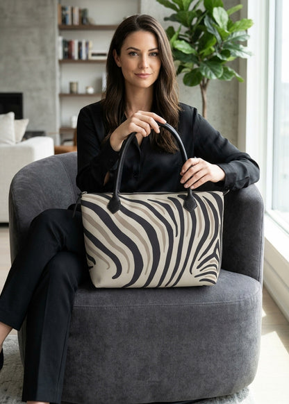 Handbag - Canvas Zebra Tote