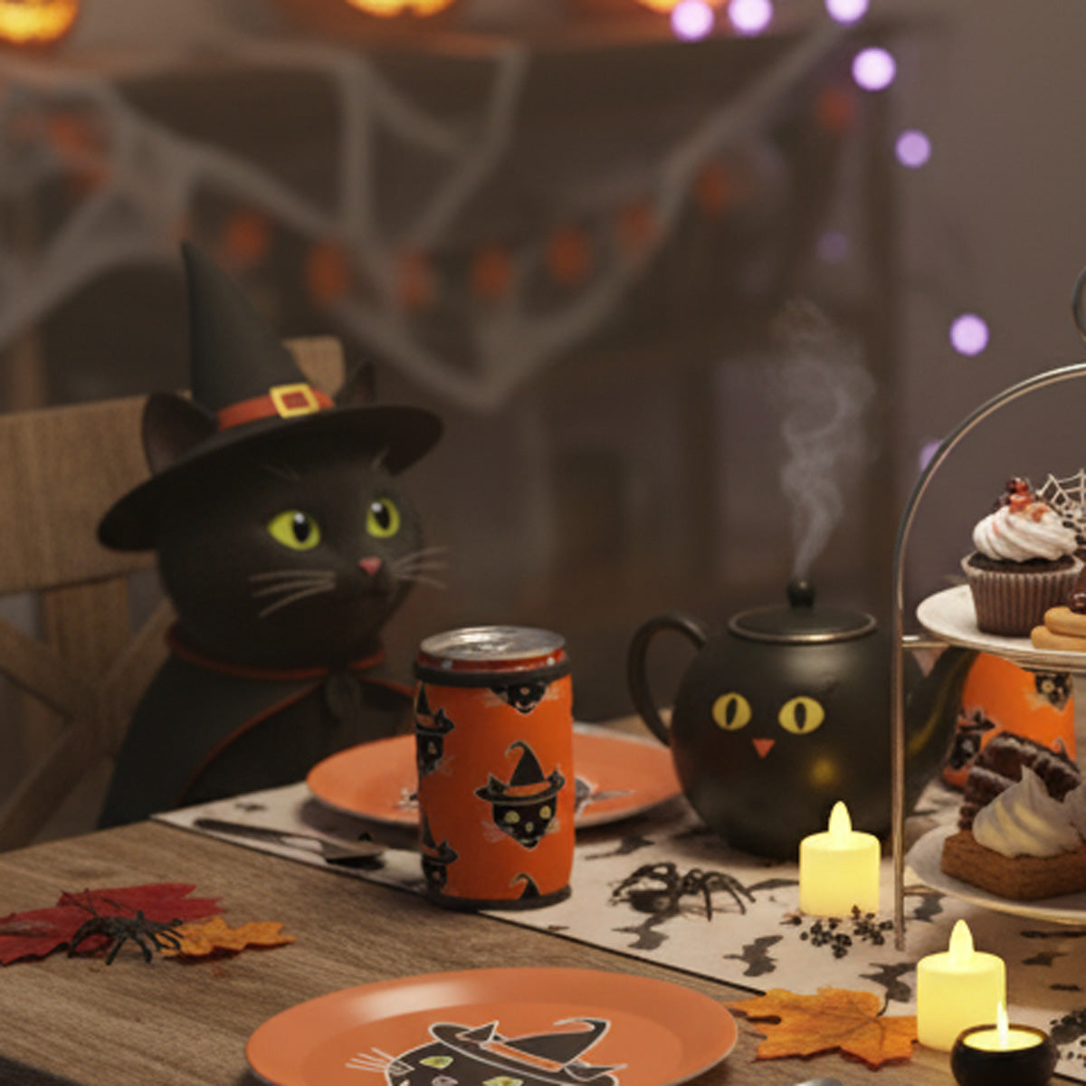 Halloween Cat Cold Drink Sleeve