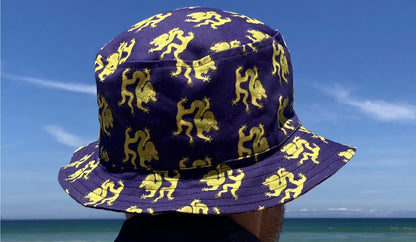 Bucket Hat with Dragons on Purple
