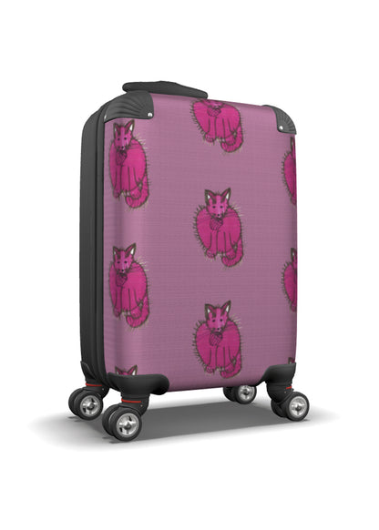 Suitcase - Small Kids 45cm - Pink with Purry Cat