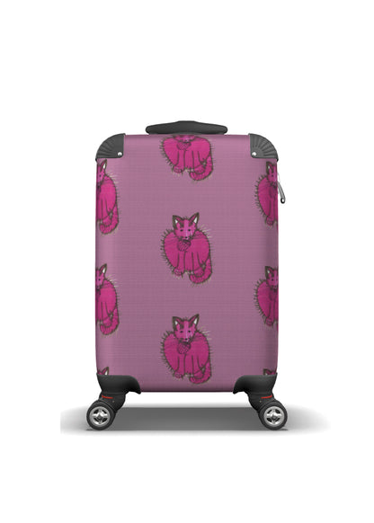 Suitcase - Small Kids 45cm - Pink with Purry Cat