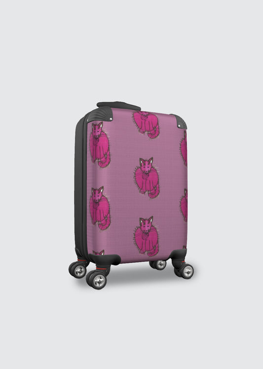 Suitcase - Small Kids 45cm - Pink with Purry Cat