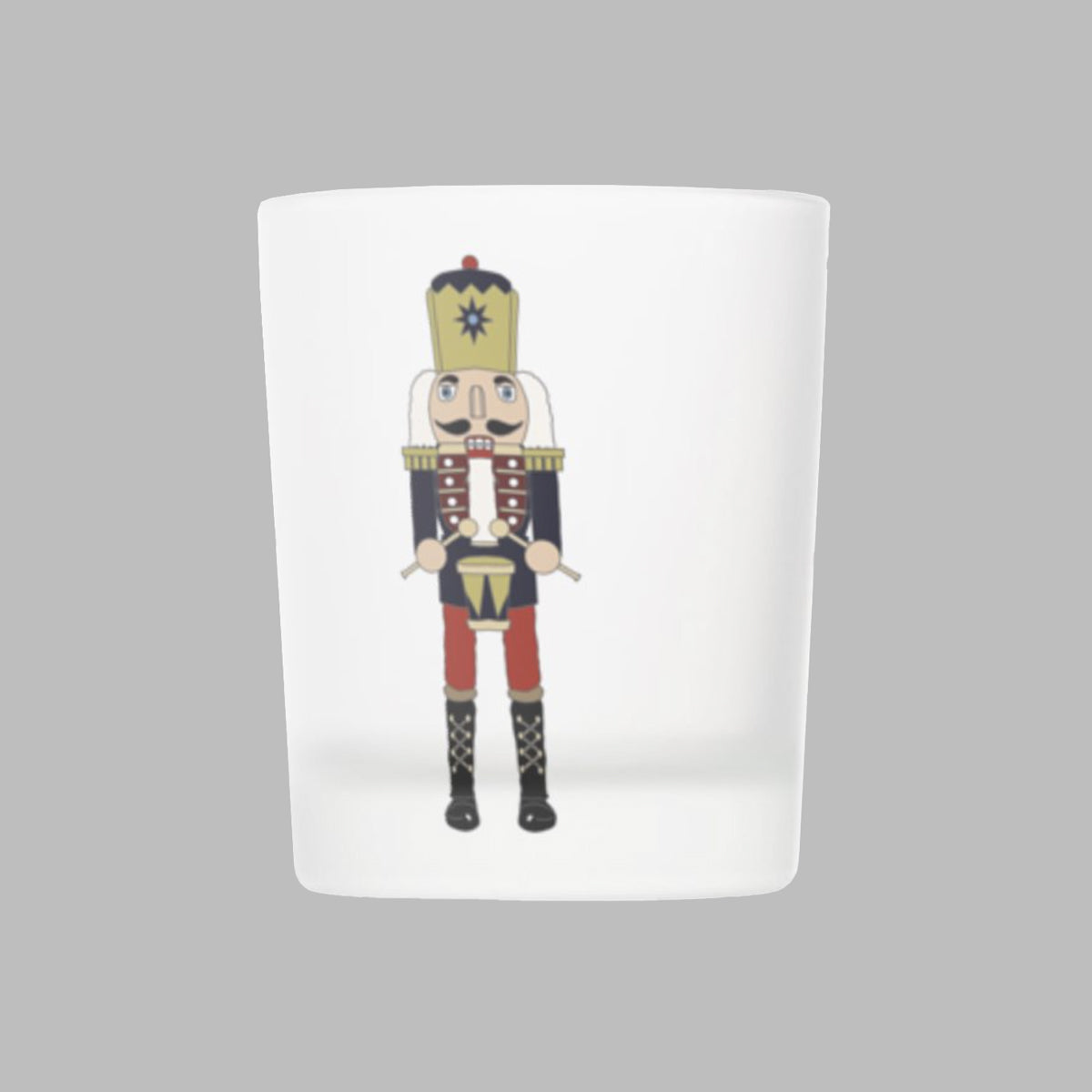 Three Nutcracker Glass Tea Light Holders