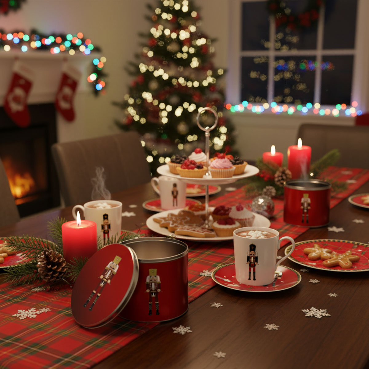 Nutcracker Red Round Cake Tin