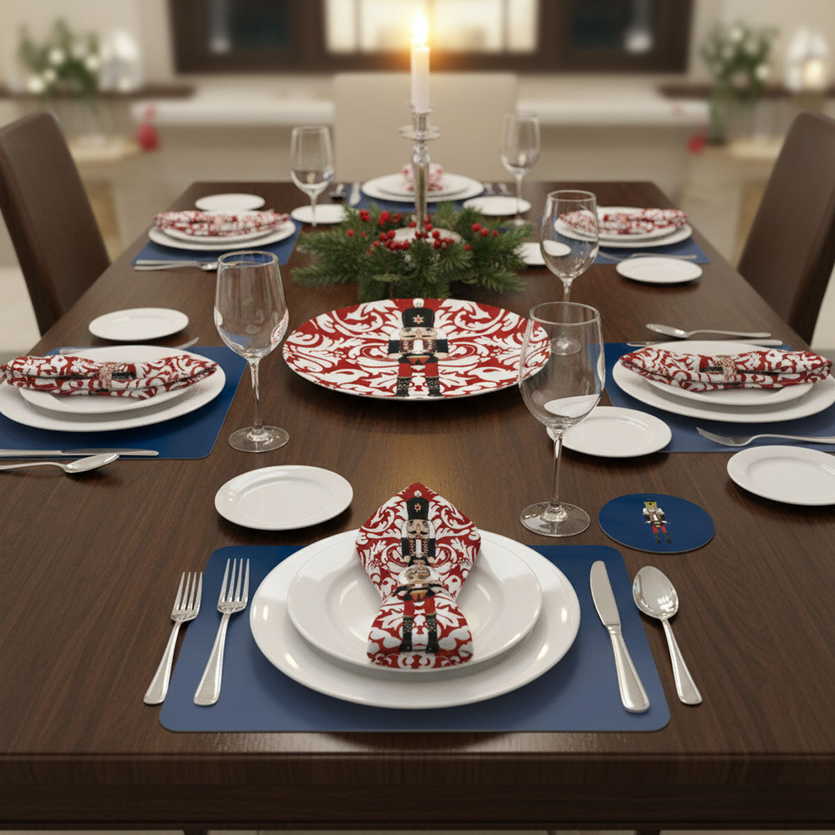 Set of Two Nutcracker and Damask Napkins