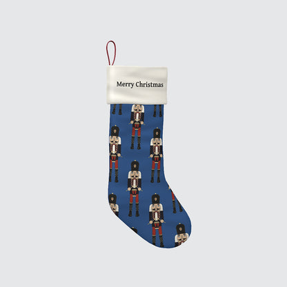 Nutcracker Personalised Blue Christmas Stocking