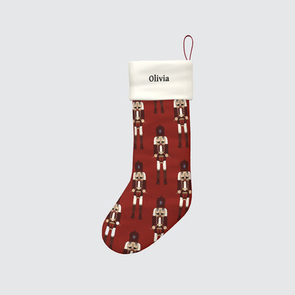 Nutcracker Personalised Red Christmas Stocking