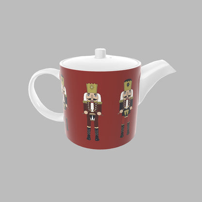 Nutcracker Red Bone China Teapot