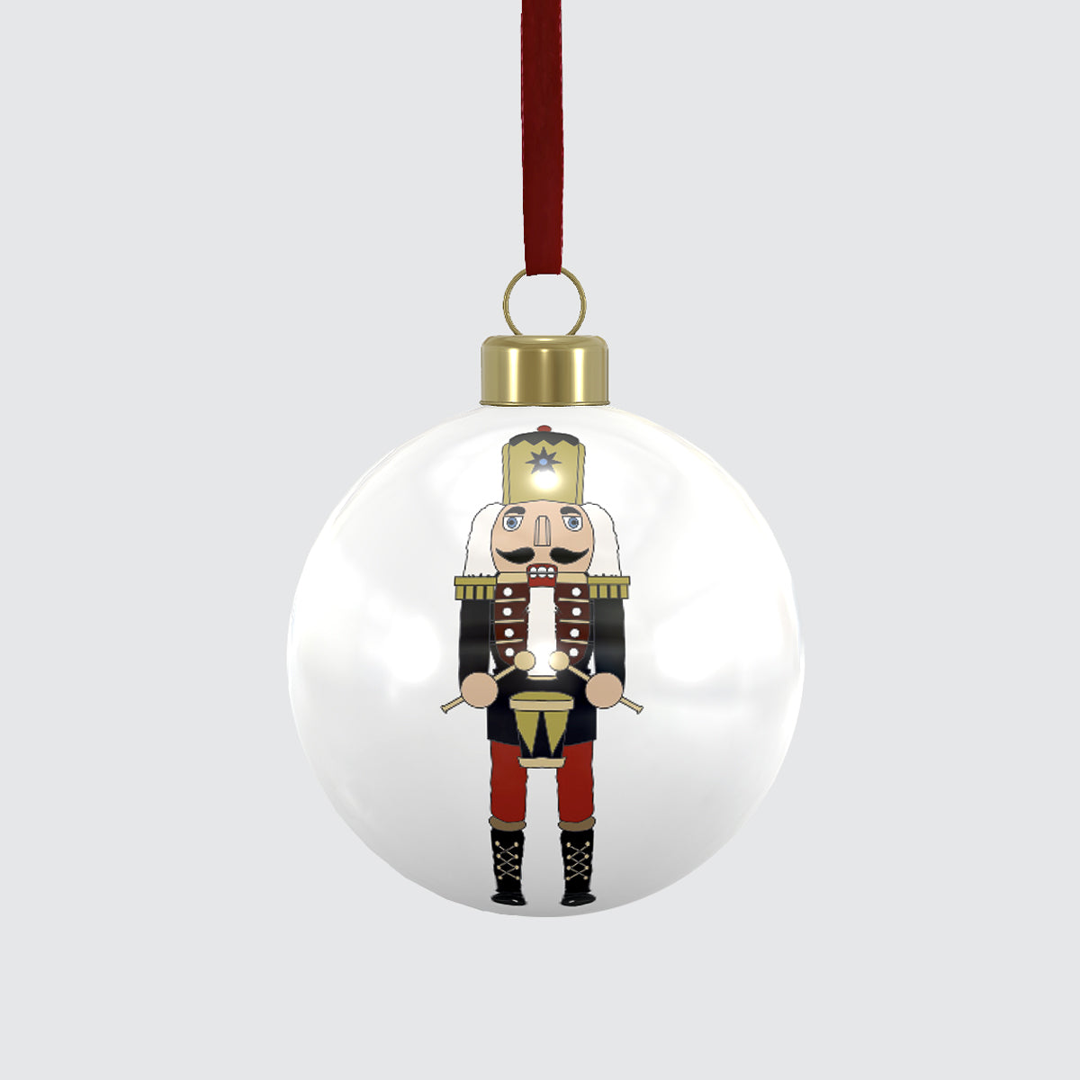Bone China Bauble Decoration - Single - Nutcracker Blue Jacket