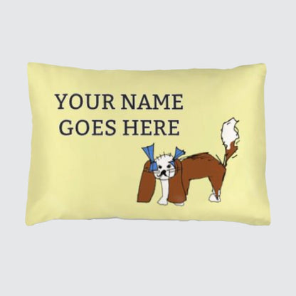 Silk Pillowcase for Children - Personalised - Charlie with Bows on Yellow