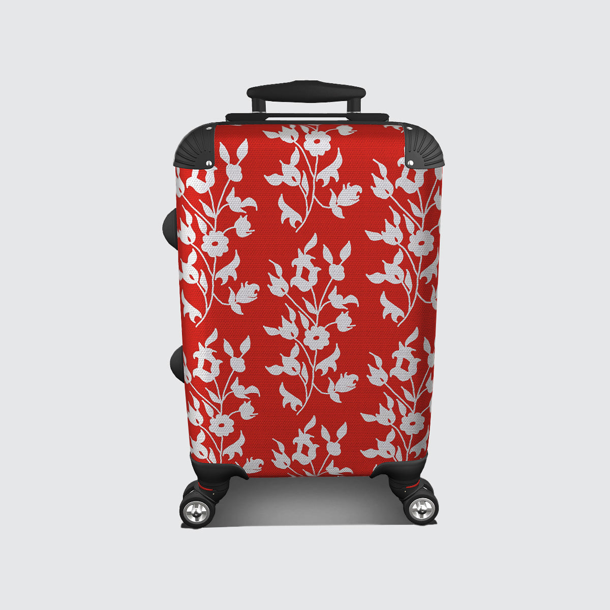Suitcase - Cabin 55cm and 45cm - White Foliage On Red