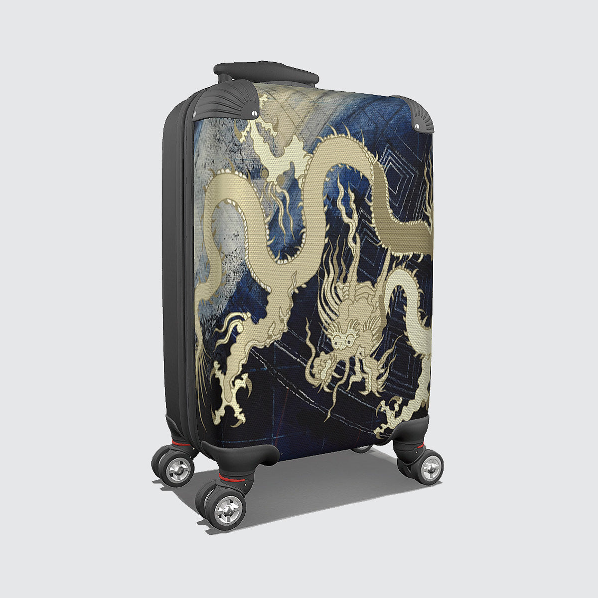 Suitcase - Small Cabin 45cm - Gold Dragon on Blue Pantheon