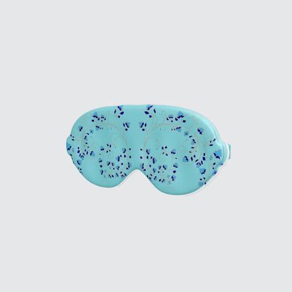 Silk Eye Mask - Floral on Turquoise