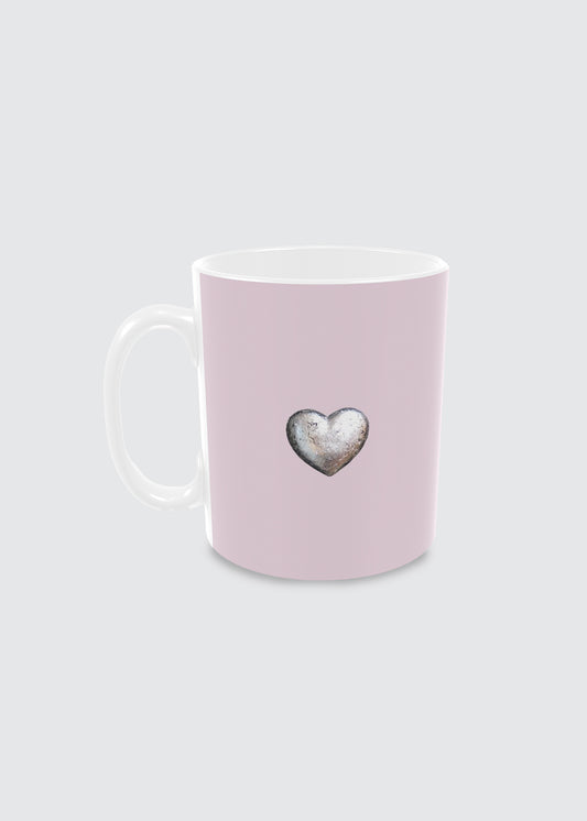Pink Ceramic Mug with Heart