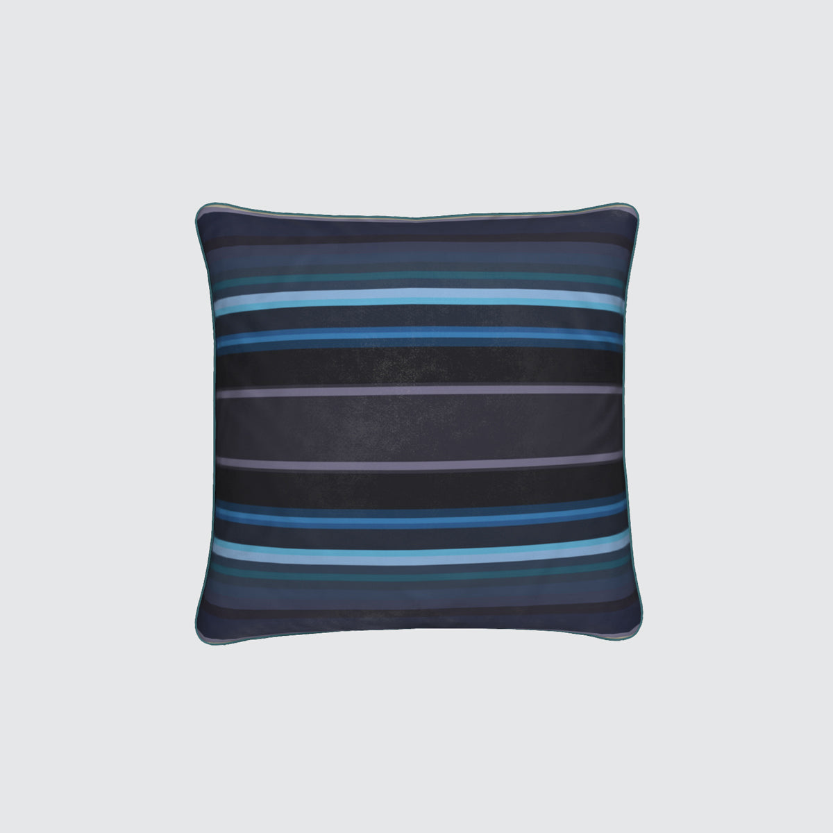 Velvet Cushion - Stripes Blue Sea