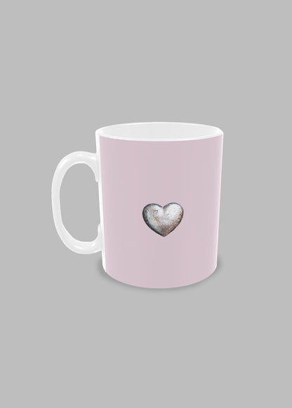 Pink Ceramic Mug with Heart
