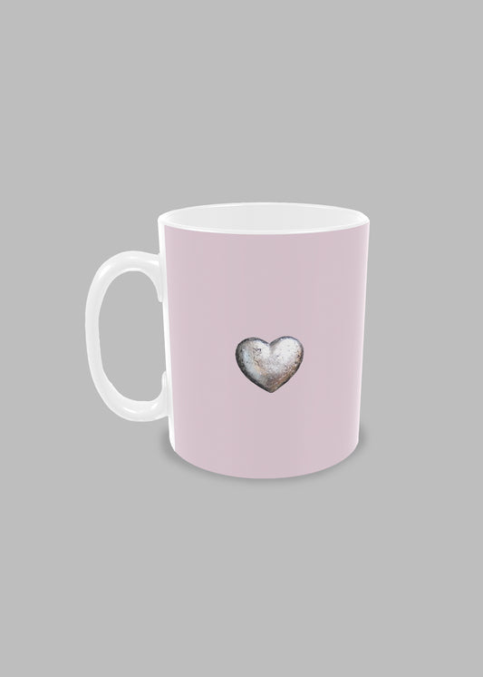Pink Ceramic Mug with Heart