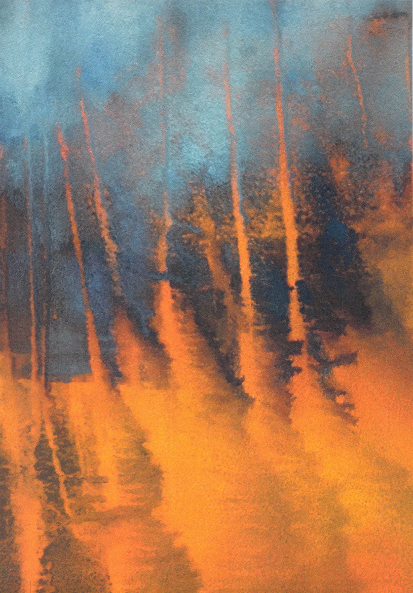 Wallpaper Blue Orange Water Abstract - £37.50 per sq metre