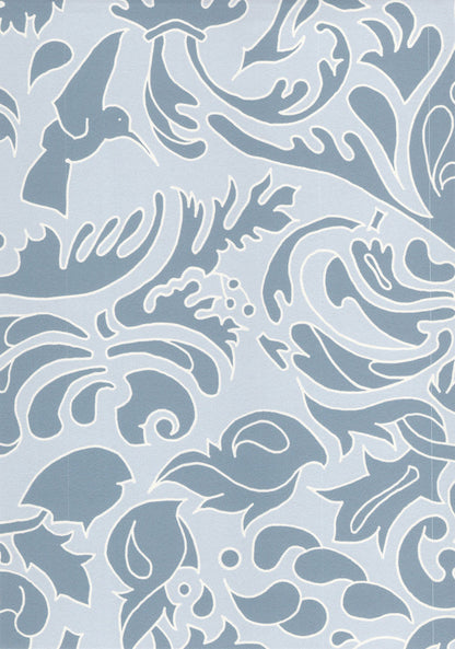 Wallpaper Hummingbird Damask Blue And Pale Blue - £37.50 per sq metre