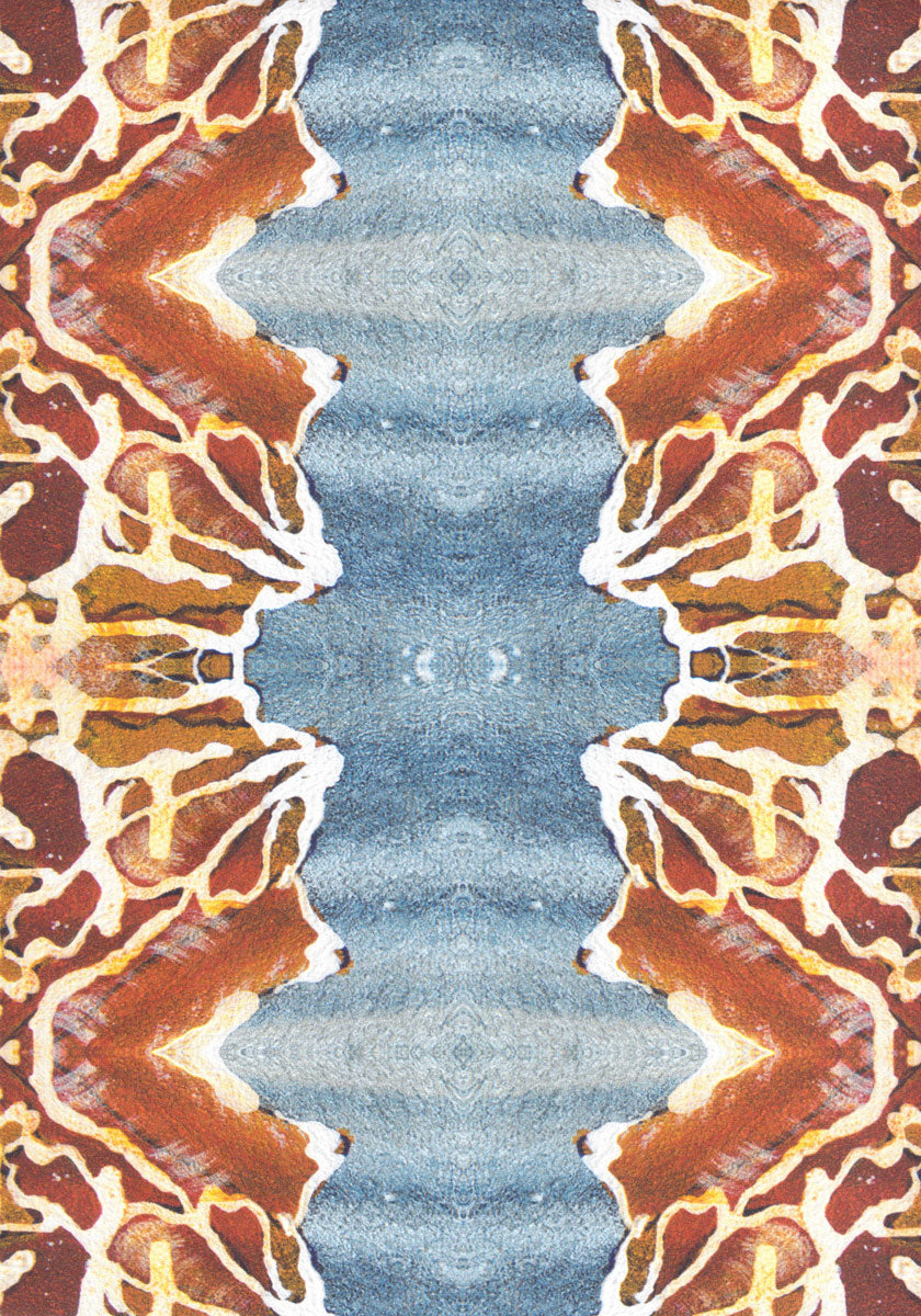 Wallpaper Orange and Blue Rose Abstract - £37.50 per sq metre