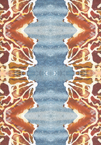 Wallpaper Orange and Blue Rose Abstract - £37.50 per sq metre