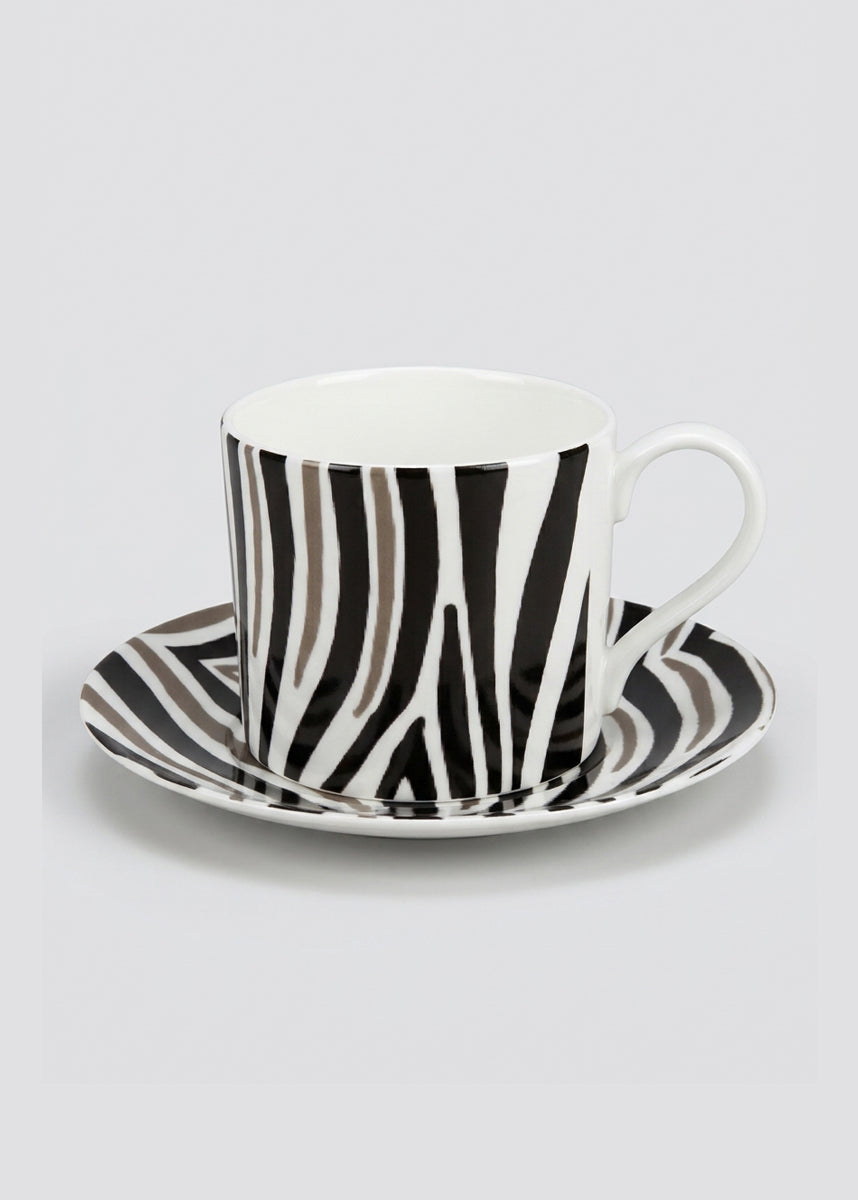 Cup and Saucer - Zebra