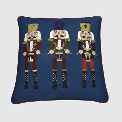 Velvet Cushion - Three Nutcracker Sentinels