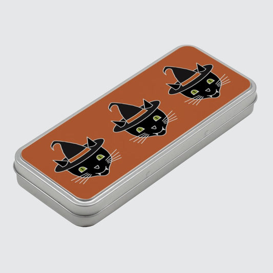 Halloween Cat Pencil Box Tin