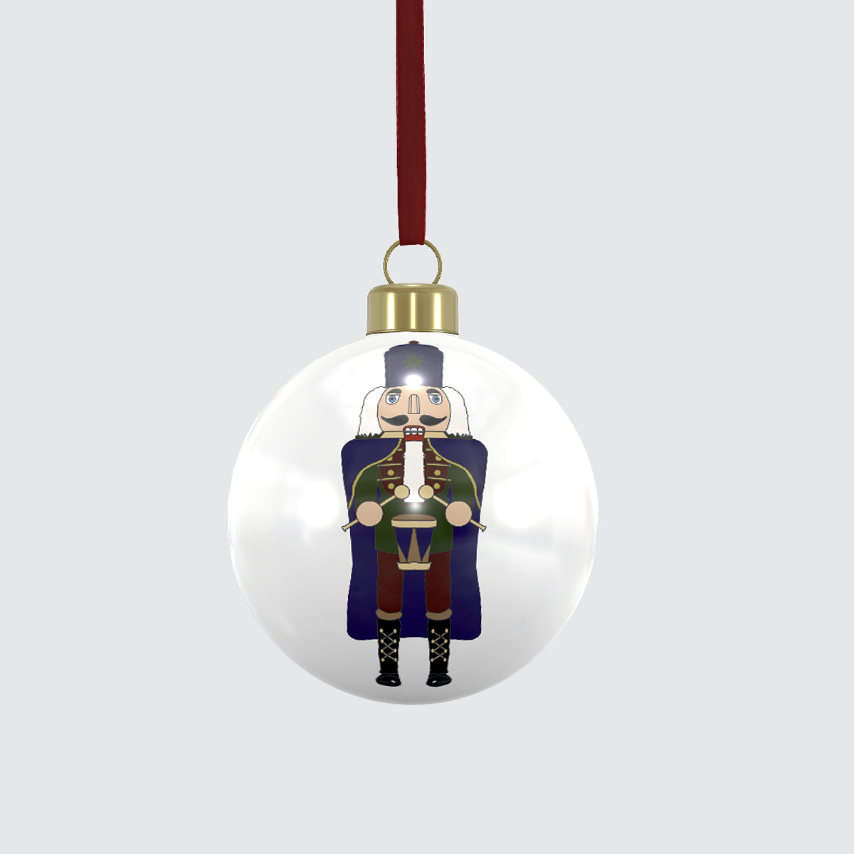 Bone China Bauble Decoration - Single - Nutcracker Blue Cape