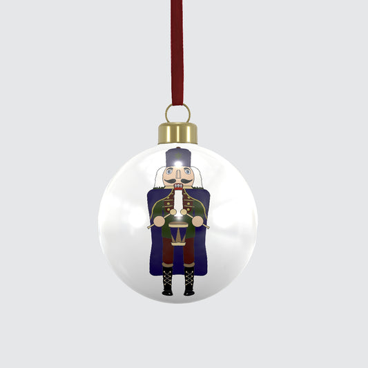 Bone China Bauble Decoration - Single - Nutcracker Blue Cape