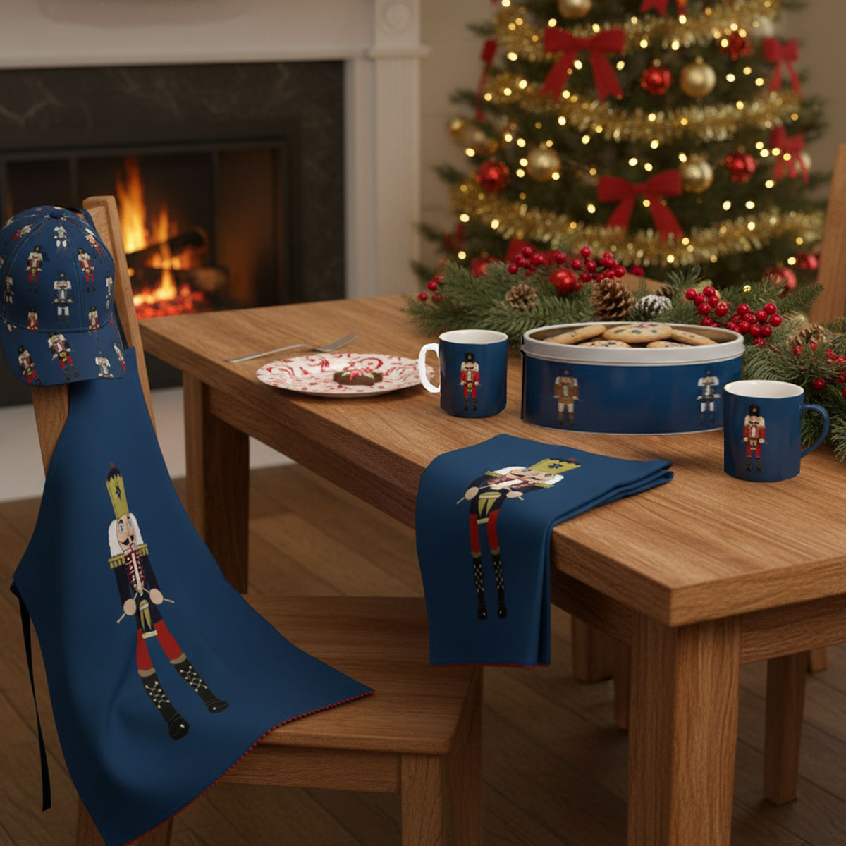 Nutcracker Blue Round Cake Tin