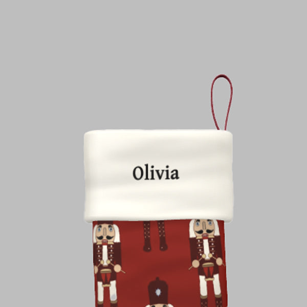 Nutcracker Personalised Red Christmas Stocking