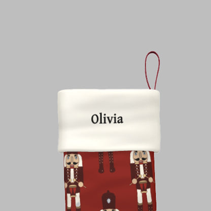 Nutcracker Personalised Red Christmas Stocking