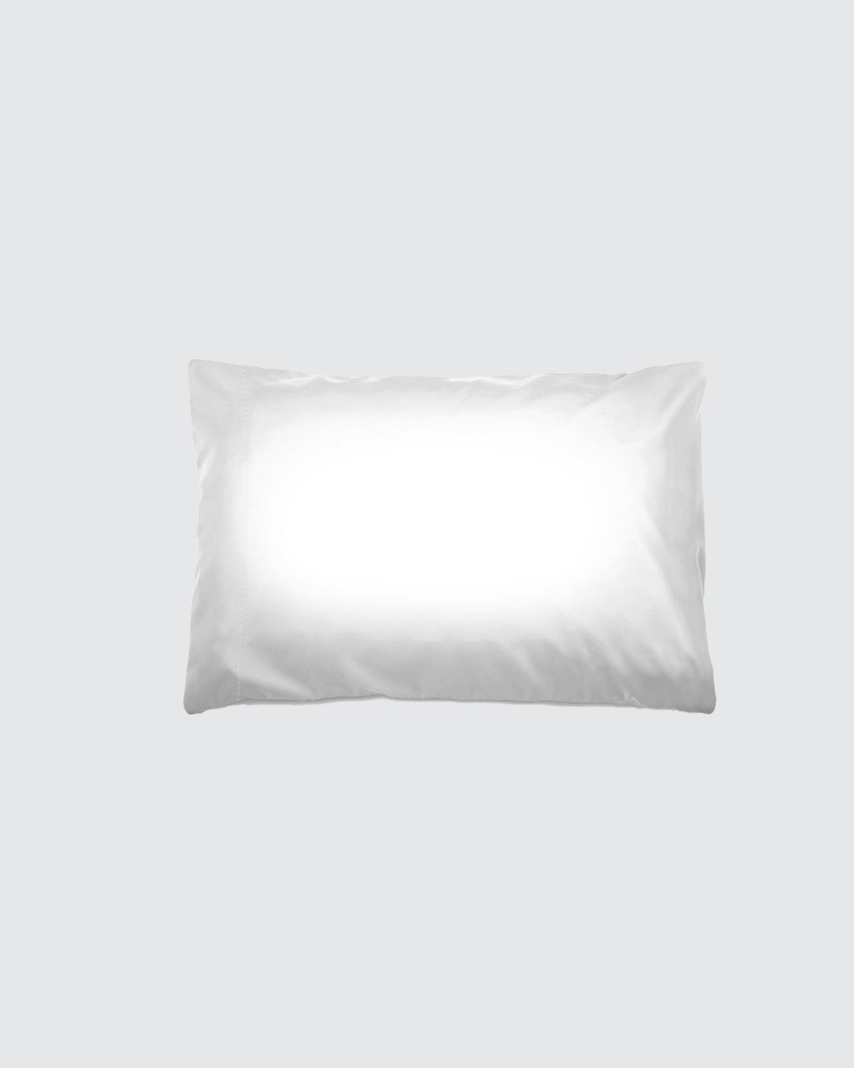 White cotton pillowcase. Rear side of one sided silk pillowcases.
