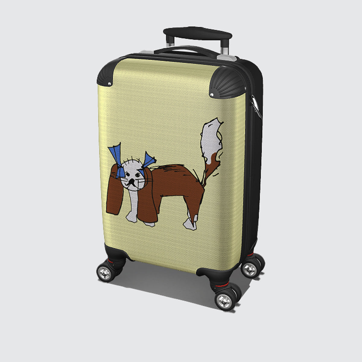 Suitcase - Small Cabin 45cm - King Charles Cavelier on Yellow