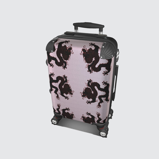 Suitcase - Cabin 55cm and 45cm - Crimson Dragon On Pink