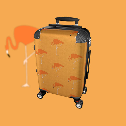 Suitcase - Cabin 55cm and 45cm - Flamingos on Orange