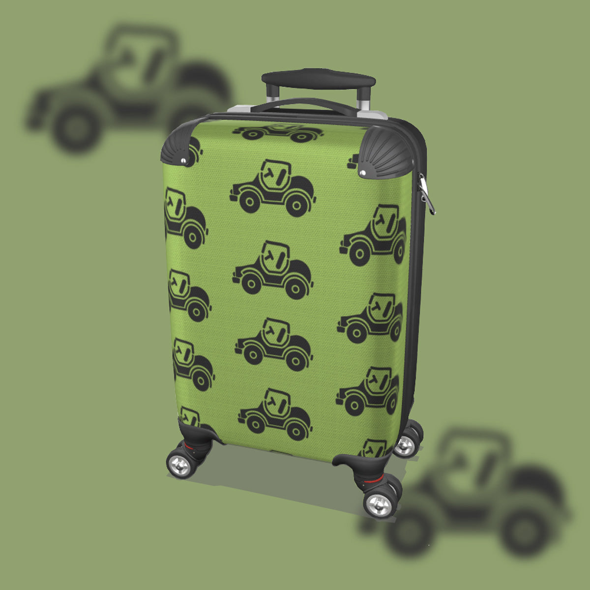 Suitcase - Small Cabin 45cm - Car on Blue Red or Green