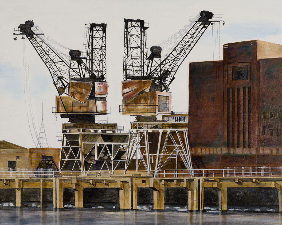 Wallpaper Mural of the Battersea Power Station Cranes - £50 per sq metre.