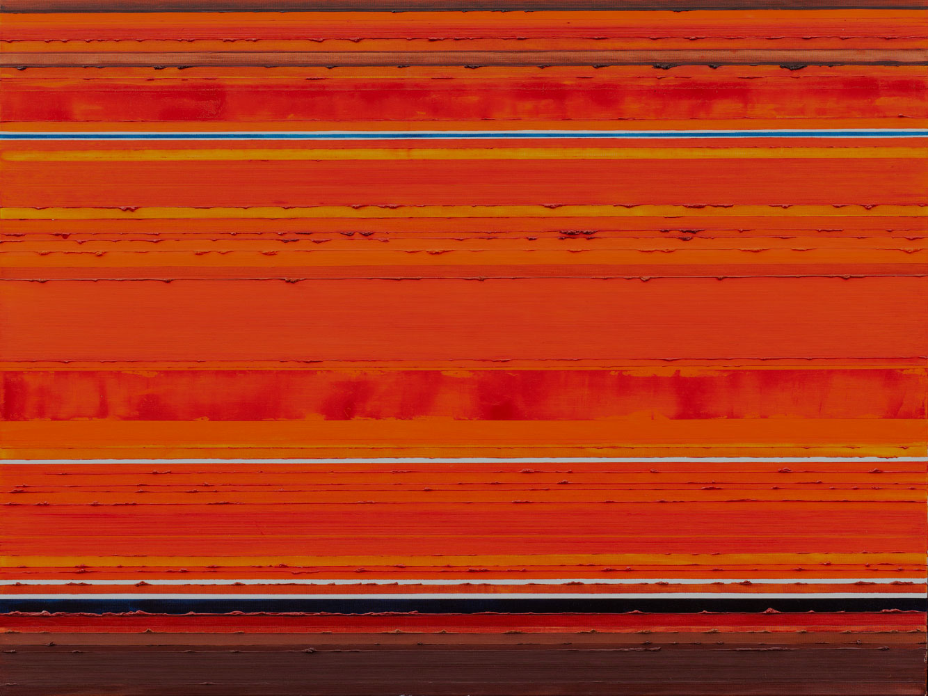 Stripes Orange Oil Painting by Rose Long